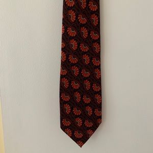 TIE| Sergio| men| silk| black| red| flowers